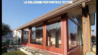 Chiusura porticato con teli pvc trasparente  soluzioni per portici e tettioie Zilvetti [upl. by Imoyaba]