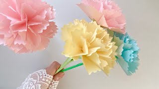 A4コピー用紙で作るカーネーション ／Carnation made from A4 color paper [upl. by Almita]