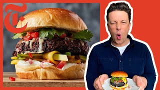 Jamie Olivers Ultimate Veggie Burgers  NYT Cooking [upl. by Publia]