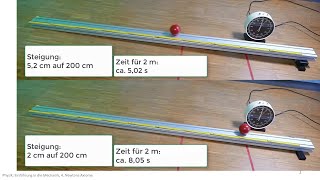 Mechanik Experiment Kugeln auf schiefer Ebene [upl. by Natfa]