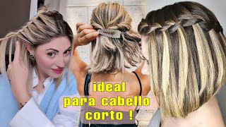 PEINADOS FÁCILES CON TRENZAS PARA CABELLO CORTO  chicas fashions [upl. by Ateval673]