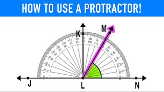 HOW TO USE A PROTRACTOR TO MEASURE ANGLES [upl. by Herminia]