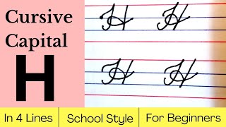 Learn How to write cursive capital H  For beginners [upl. by Ovatsug]