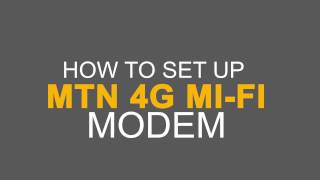 How to setup mtn 4g mifi [upl. by Aelc766]