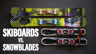 SKIBOARDS vs SNOWBLADES  A History of Skiboarding [upl. by Mont]