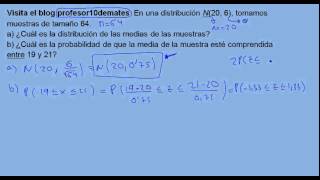 muestreo 04 Distribución de la media muestral ejercicio [upl. by Eiramllij]