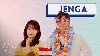 Ji Changwook and Kim Jiwon play Jenga ENG SUB [upl. by Delcine]