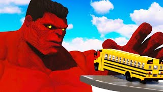 Cars vs Red Hulk and Captain America [upl. by Ysak]