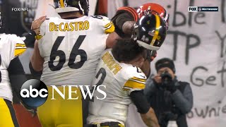 Violent brawl breaks out at NFL game l ABC News [upl. by Mot]