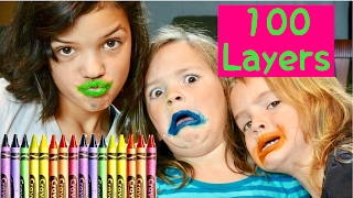 100 LAYERS CRAYOLA LIPSTICK [upl. by Egief]