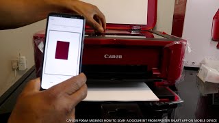 CANON PIXMA MG3650S HOW TO SCAN A DOCUMENT FROM PRINTER SMART APPS ON MOBILE DEVICE [upl. by Nayrda473]