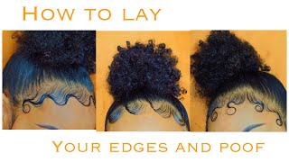 EDGES AND BUN TUTORIAL  How To Style Your Edges 3 Different Ways [upl. by Eusadnilem]