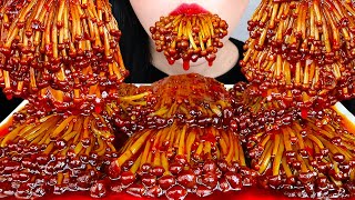 ASMR SPICY GOLDEN ENOKI MUSHROOMS MUKBANG RECIPE WITH MARA FIRE SAUCE NO TALKING EATING SOUNDS [upl. by Peedsaj]