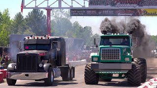 2021 Great Lakes Big Rig Challenge drag racing exhibition runs Onaway Michigan [upl. by Merkley277]