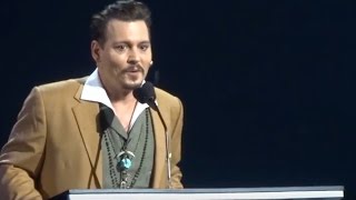 Johnny Depp surprise Disney Legend award  Speech at D23 Expo 2015 [upl. by Ogata]