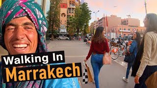 Walking Tour of Modern Marrakech — Morocco Africa Video Walk【4K】🇲🇦 [upl. by Gorton]