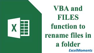 Excel VBA with FILES function to rename files [upl. by Otrebogad]