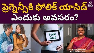 ప్రెగ్నెన్సీకి ఫోలిక్ యాసిడ్  Folic acid for pregnancy Telugu  Dr C Suvarchala  Ziva Fertility [upl. by Otrevogir]