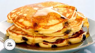 Professional Baker Teaches You How To Make BLUEBERRY PANCAKES [upl. by Jorrie]