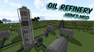 How to setup an quotOIL REFINERYquot in HBMs Mod  Energy and Fuel Production Basics in Minecraft [upl. by Eugenie]