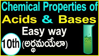 Acids Bases and Salts class 10 Science chemistry  Explanation in telugu [upl. by Etnoed]