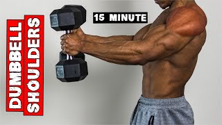 15 Minute Dumbbell Shoulders Workout At Home  No Bench Needed [upl. by Ellekram]