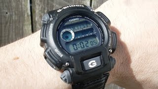 Casio GSHOCK DW9052 how to set time and alarm [upl. by Cappella928]