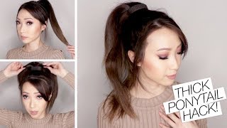 How To Thick Voluminous Ponytail for ThinFine Hair [upl. by Hairym]