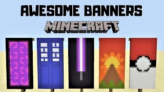 ✔ 5 AWESOME MINECRAFT BANNER DESIGNS WITH TUTORIAL [upl. by Aiclid]