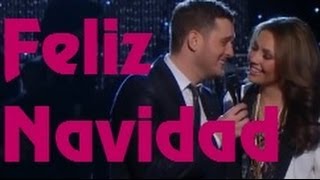 Michael Bublé amp Thalía  Feliz Navidad lyrics [upl. by Monaco]