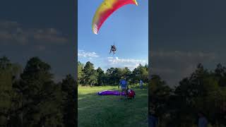 Tandem Paragliding  Landing  ArkansasOklahoma Flying [upl. by Ahslek]