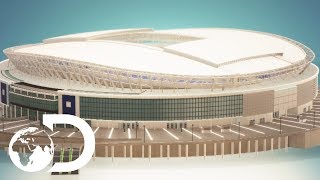 How To Build A Football Stadium  How To Build Everything [upl. by Ynohtona]