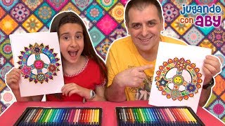 MANDALA CHALLENGE Coloreando con 30 rotuladores brillantes [upl. by Gerrard]