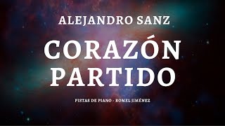 Alejandro Sanz  Corazón Partido Acoustic Base  Piano  Karaoke  Playback  Instrumental [upl. by Sacken]