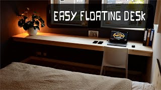 DIY Floating Desk  EASY Affordable Home Office [upl. by Wieren294]