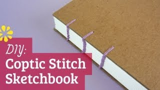 How to Make a Sketchbook  DIY Coptic Stitch Bookbinding Tutorial  Sea Lemon [upl. by Yolane230]