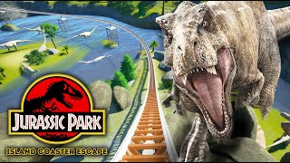 JURASSIC PARK Island Adventure Escape Roller Coaster POV CC [upl. by Kind]