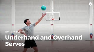 Underhand and overhand serves  Volleyball [upl. by Valoniah]