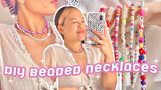 DIY TRENDY BEADED NECKLACES  PHONE CHARM [upl. by Huang900]