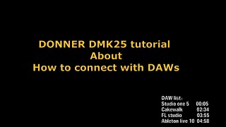 Donner DMK25 tutorial about how to connect MIDI keyboard with DAWs [upl. by Boorer373]