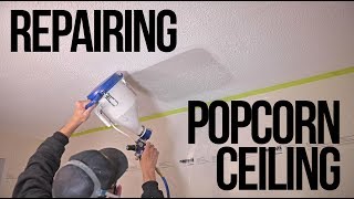 Popcorn Ceiling Repair Patch The right way [upl. by Ainehta]