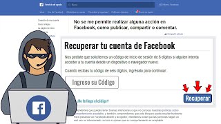 Así RECUPERAS una cuenta FACEBOOK si no tienes acceso al Código 🙏 [upl. by Melodie]