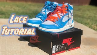 HOW TO LACE OFF WHITE JORDAN 1s THE BEST WAY [upl. by Clite]