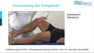 2 Kniegelenk UCH Ortho Untersuchung FAU [upl. by Nomal]