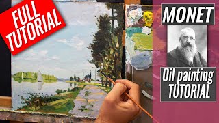 Painting Like Monet  Impressionist Techniques  Full TUTORIAL  Argenteuil [upl. by Ajiam]