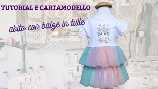 Tutorial e cartamodello abito bambina con balze [upl. by Dlawso478]