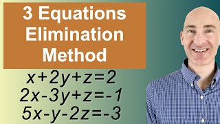 Solving Systems of 3 Equations Elimination [upl. by Robison]