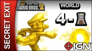 New Super Mario Bros 2  Secret Exit Guide  World 4Tower  Walkthrough [upl. by Eduard]