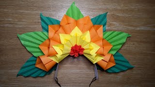 SIMPLE FLORAL HEADPIECE  EASY DIY PAPER HEADDRESS [upl. by Ernald649]