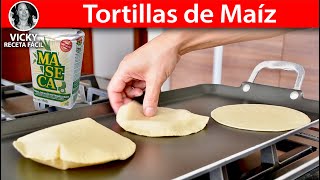 Tortillas de Maíz Suaves y Perfectas  VickyRecetaFacil [upl. by Onivag]